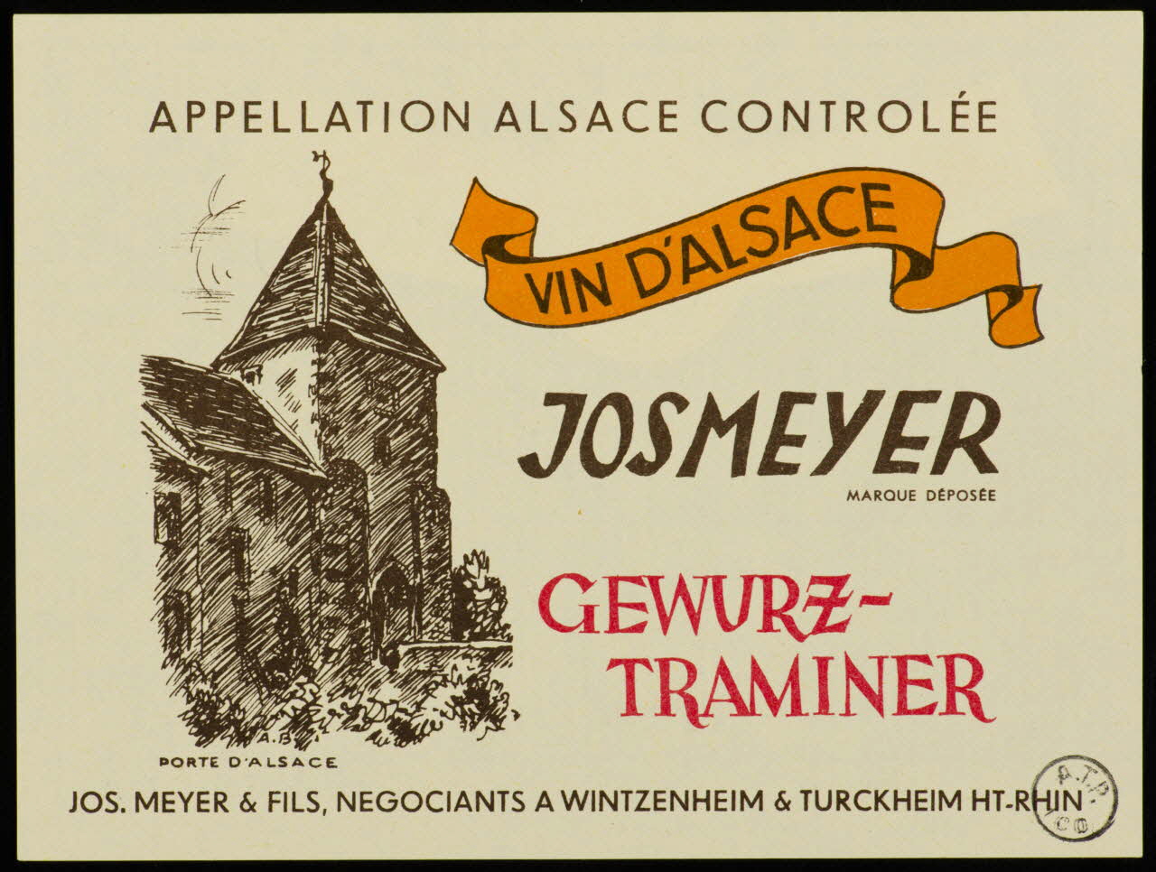 estampe VIN D'ALSACE  JOSMEYER 1972.58.67.1/2 Photo