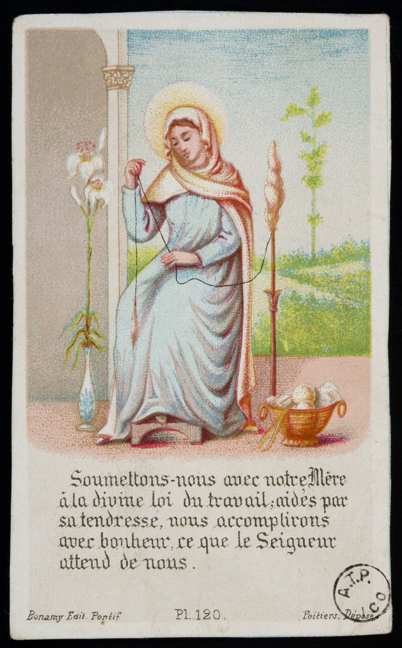 Bonamy estampe Soumettons-nous avec notre Mère  à la divine loi du travail Poitiers 1890-1900 1978.63.118 Photo