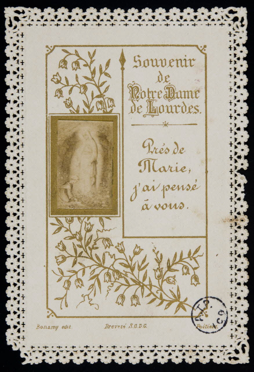estampe Souvenir  de  Notre Dame  de Lourdes. 1978.63.124 Photo
