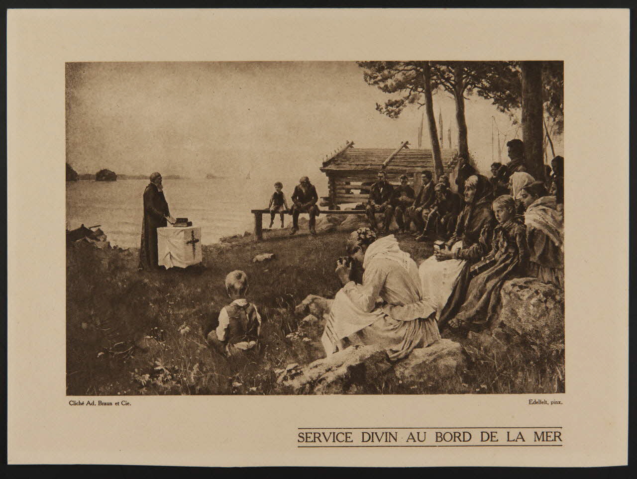 estampe SERVICE DIVIN AU BORD DE LA MER 1978.98.19 Photo