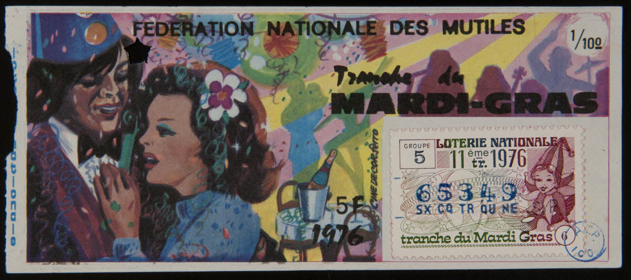 estampe FEDERATION NATIONALE DES MUTILES  Tranche du  MARDI-GRAS 1980.25.27 Photo
