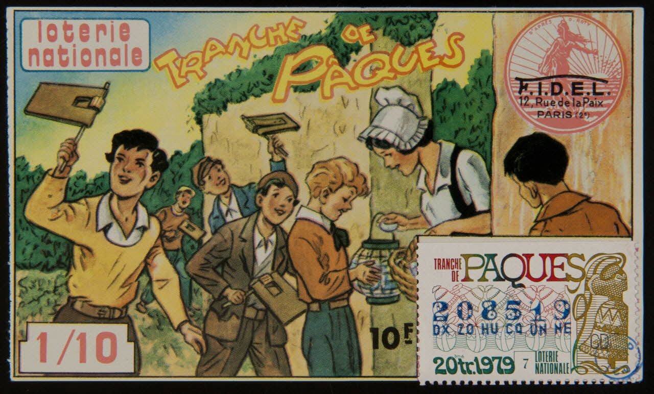 estampe loterie  nationale  TRANCHE DE  PÂQUES 1980.25.29 Photo