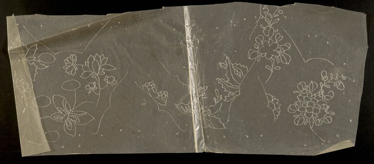 dessin Poncif représentant papillon et fleurs 1980.28.708.10 Photo