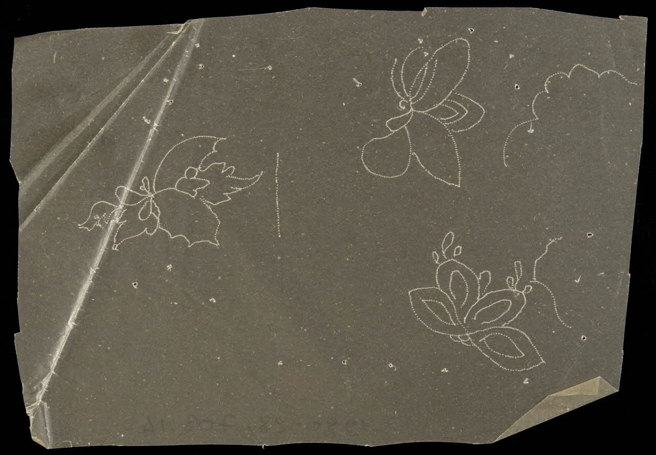 dessin Poncif représentant papillon et fleurs 1980.28.708.14 Photo