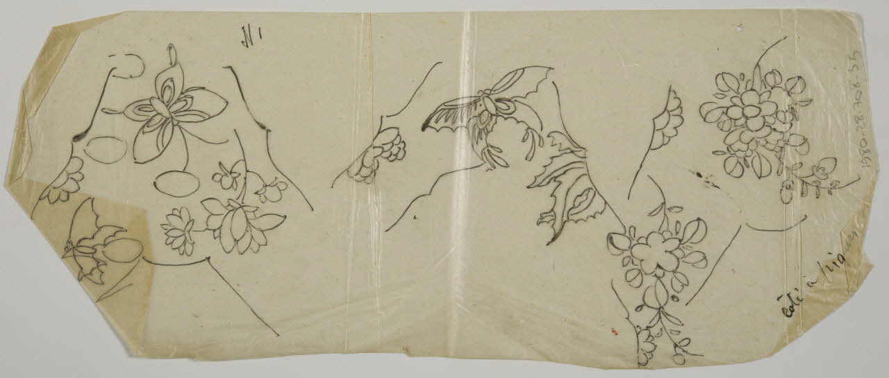 dessin Poncif à motifs végétaux 1980.28.708.35 Photo