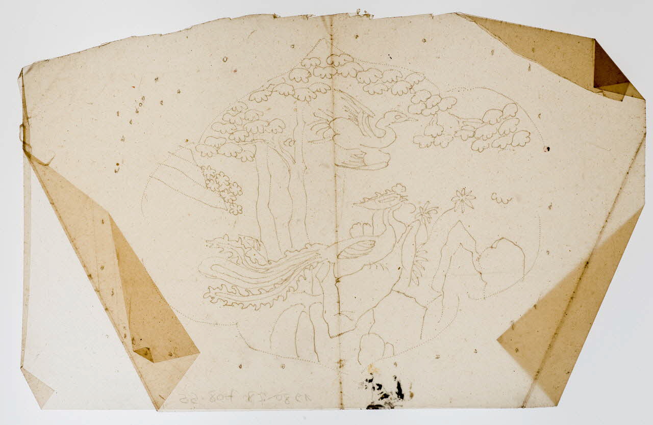 dessin Poncif représentant des animaux et de la végétation 1980.28.708.55 Photo