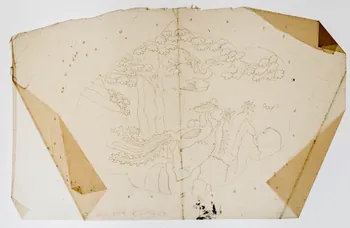 dessin Poncif représentant des animaux et de la végétation 1980.28.708.55 Photo