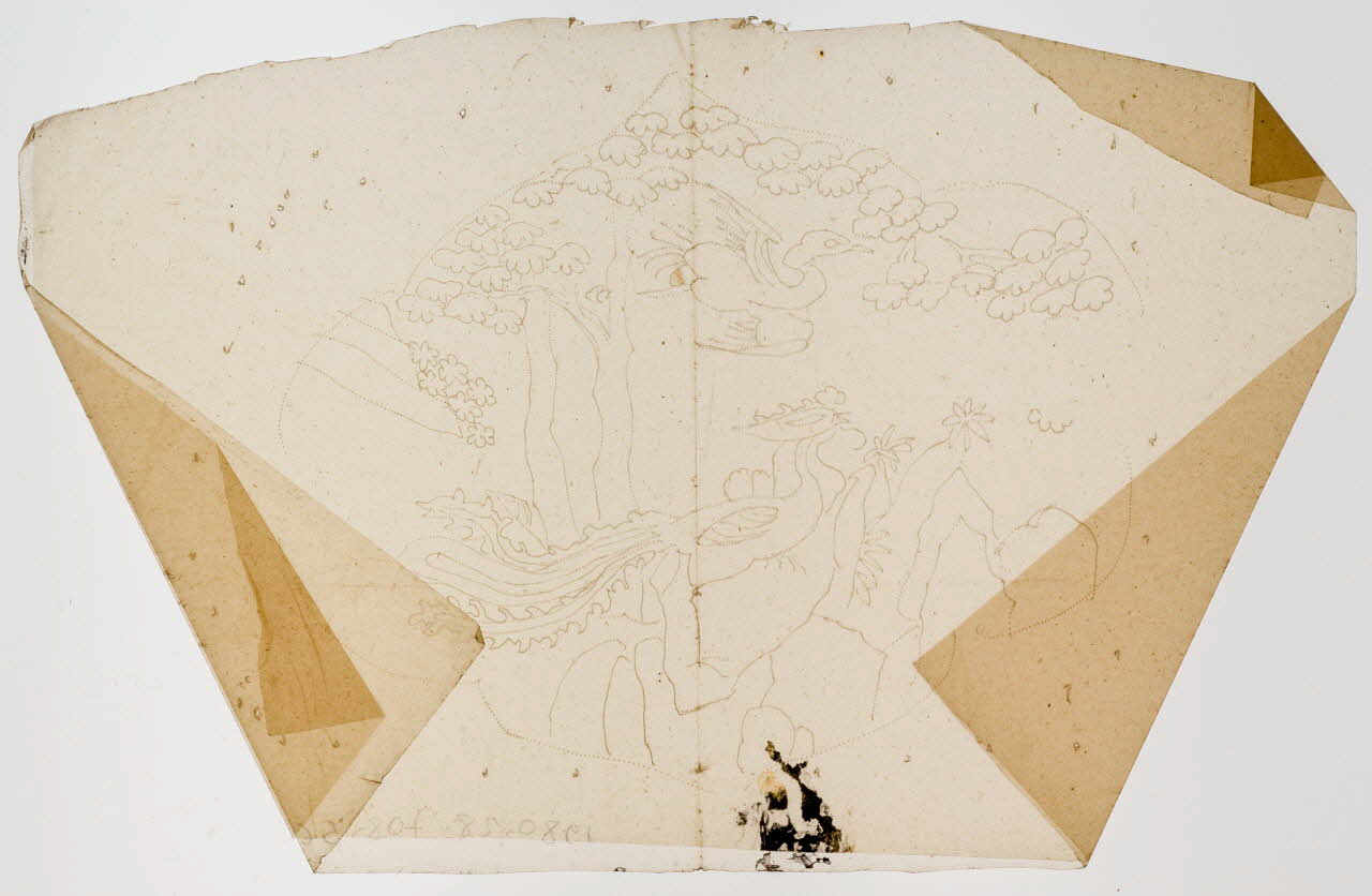 dessin Poncif représentant des animaux et de la végétation 1980.28.708.56 Photo