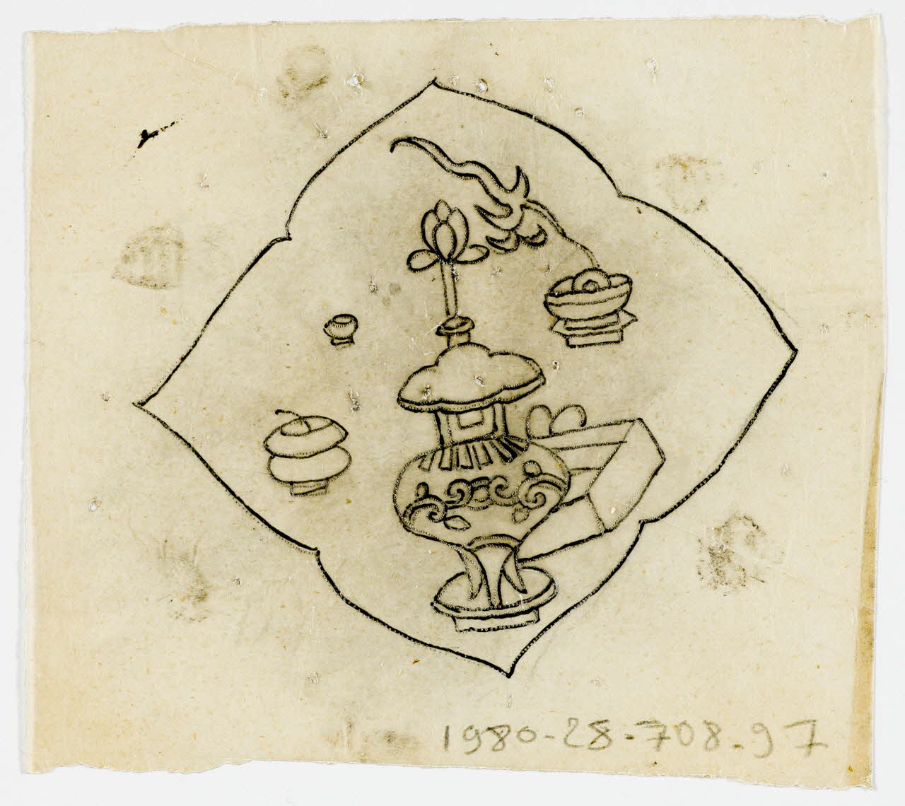 dessin Poncif à motif végétal 1980.28.708.97 Photo