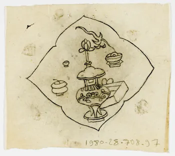 dessin Poncif à motif végétal 1980.28.708.97 Photo