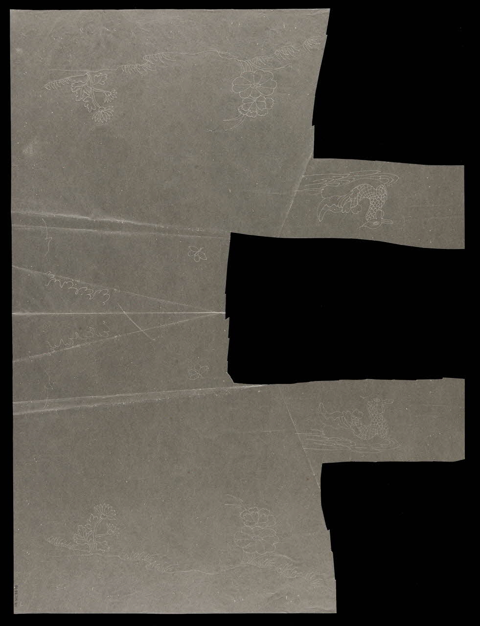 dessin Poncif avec canards, papillons et fleurs 1980.28.715.101 Photo