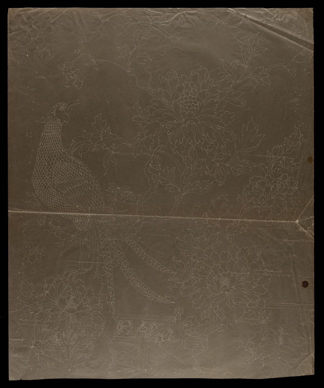 dessin Poncif aux motifs végétaux et animaliers 1980.28.715.102 Photo