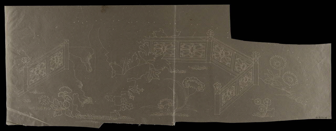 dessin Poncif avec fleurs et éléments d'architecture 1980.28.715.108 Photo