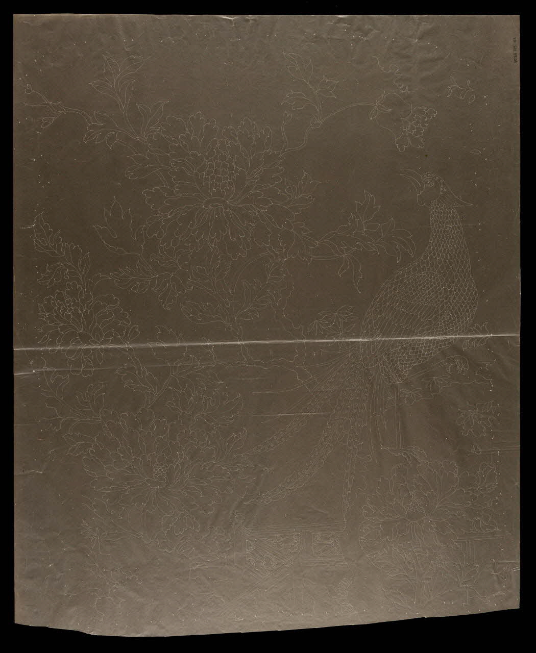 dessin Poncif aux motifs végétaux et animaliers 1980.28.715.109 Photo