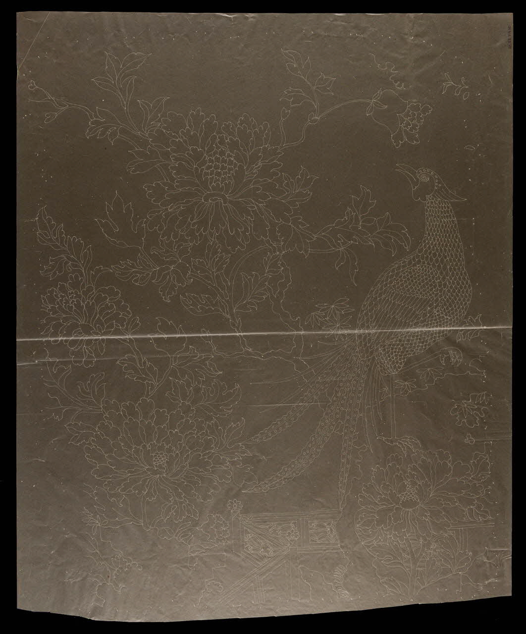 dessin Poncif aux motifs végétaux et animaliers 1980.28.715.110 Photo
