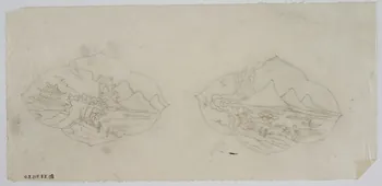 dessin Poncif représentant des paysages asiatiques 1980.28.715.24  Photo