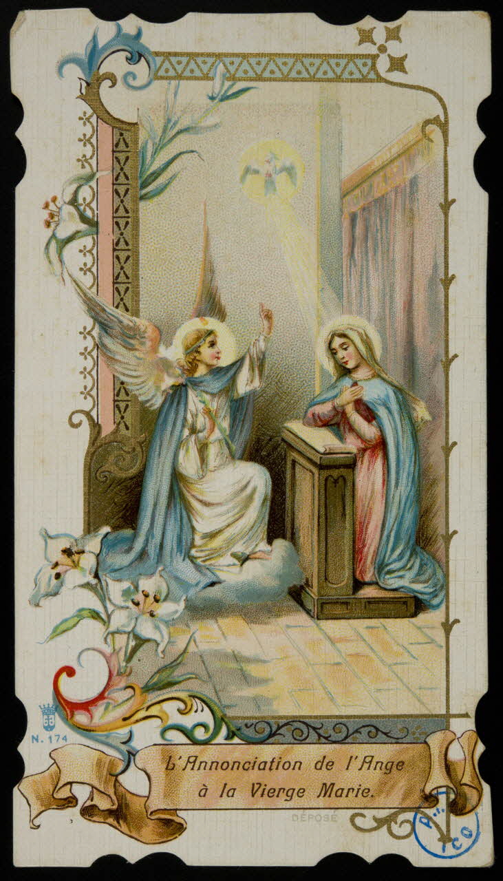 image pieuse L'Annonciation de l'Ange  à la Vierge Marie. 1980.31.128 Photo