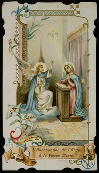 image pieuse L'Annonciation de l'Ange  à la Vierge Marie. 1980.31.128  Photo