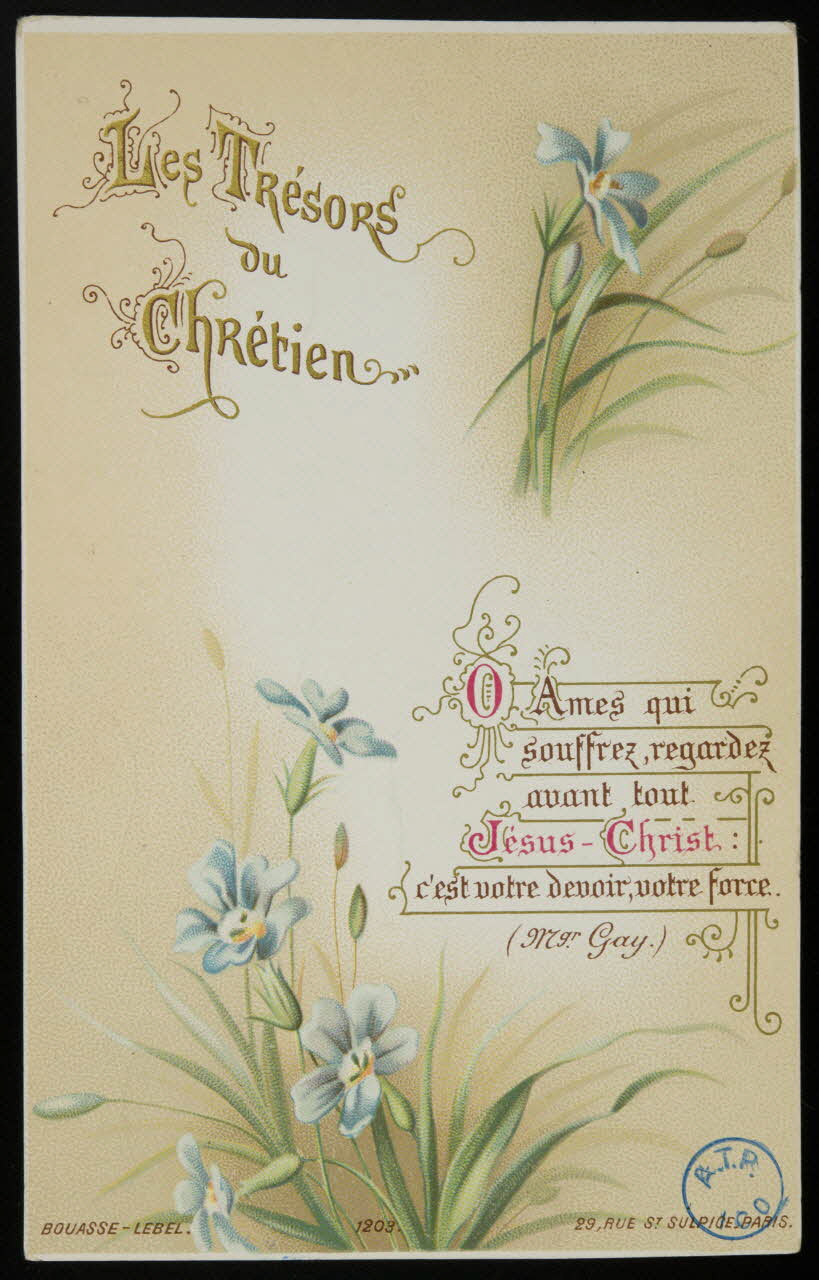 image pieuse Les Trésors  du  Chrétien 1980.31.130 Photo