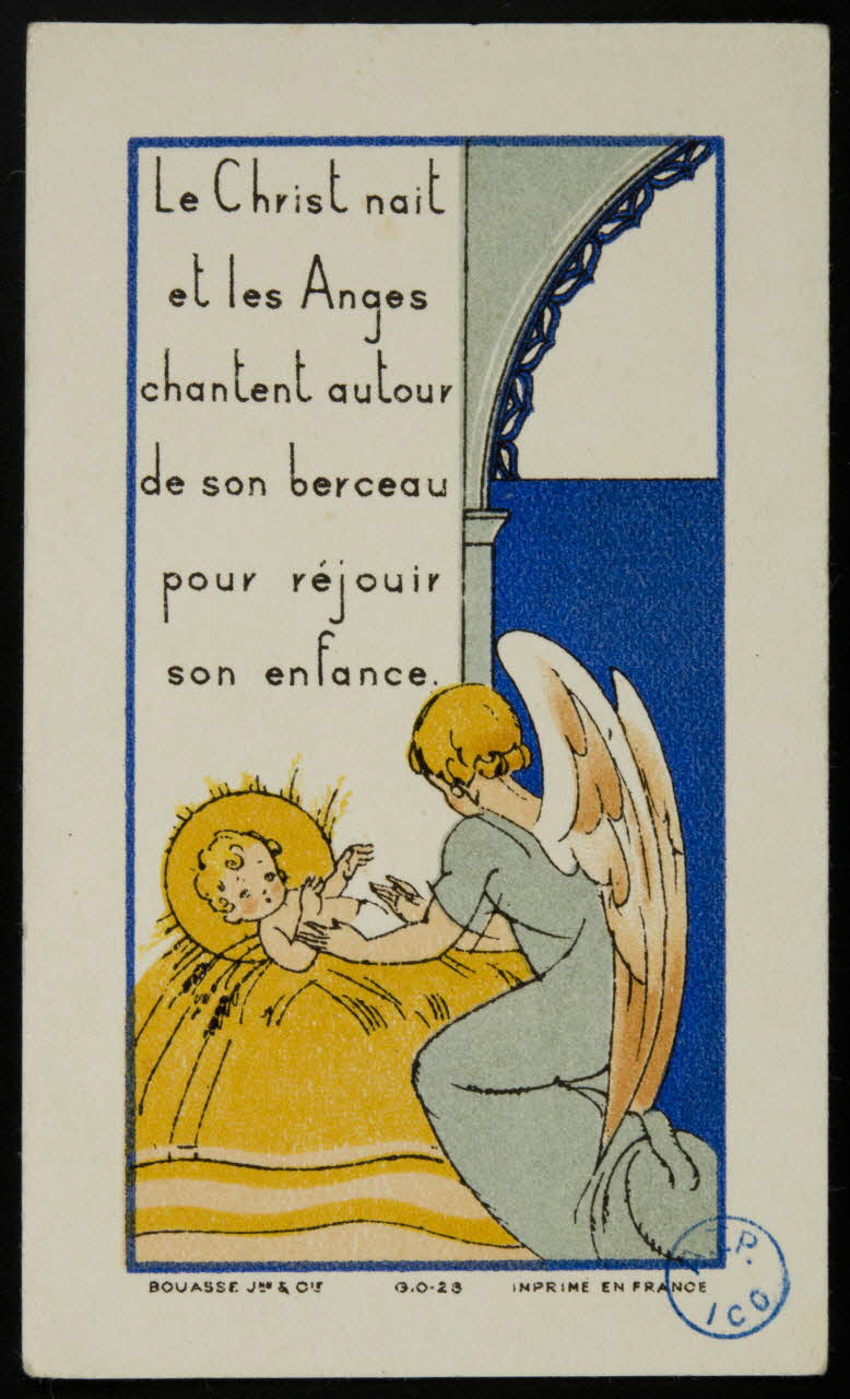 Bouasse-Lebel image pieuse Christ enfant et ange Paris 1947 1980.31.136 Photo