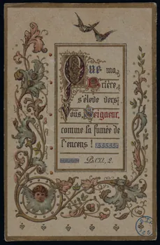 image pieuse Que ma  Prière  s'éleve vers  Vous, Seigneur,  comme la fumée de  l'encens ! 1888 1980.31.4 Photo