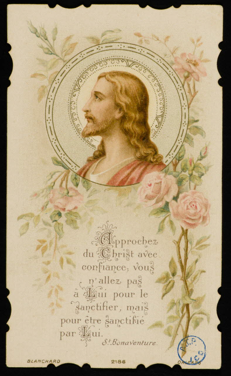 Blanchard fils aîné image pieuse Portrait du Christ Paris 1917 1980.31.42 Photo