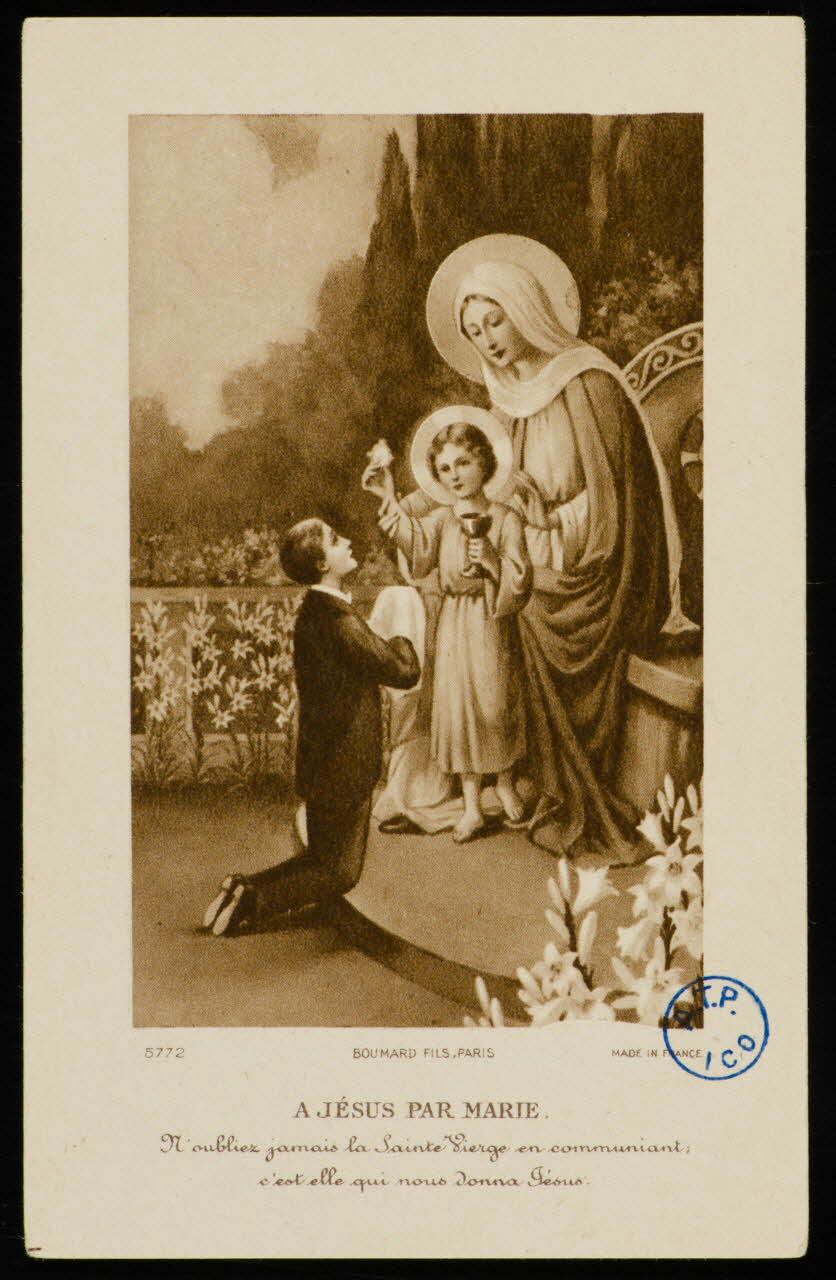 Boumard et fils image pieuse A JESUS PAR MARIE. Paris 1946 1980.31.68 Photo
