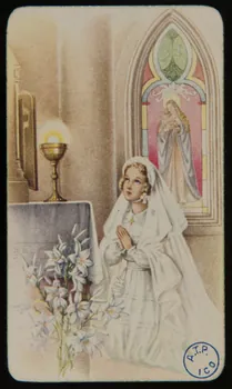 image pieuse Souvenir de communion solennelle 1957 1980.31.73  Photo