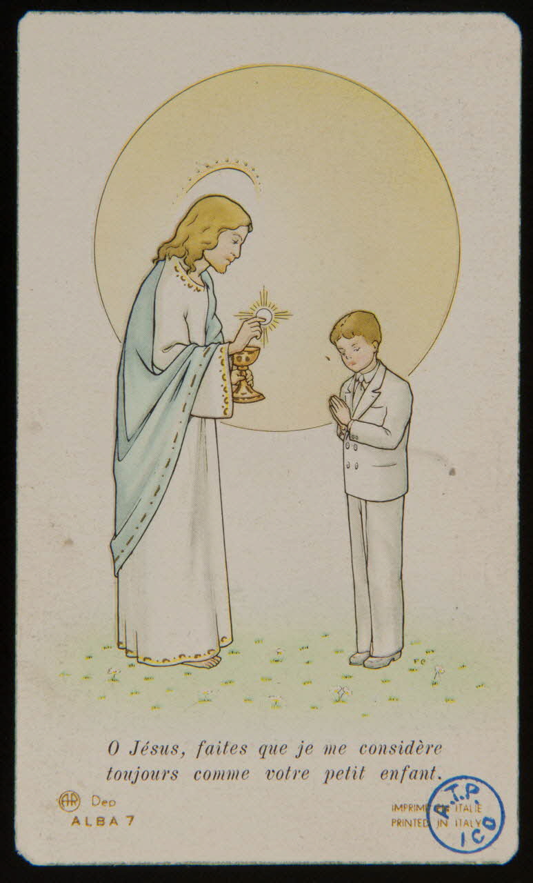 image pieuse O Jésus, faites que je me considère  toujours comme votre petit enfant. 1959 1980.31.76 Photo