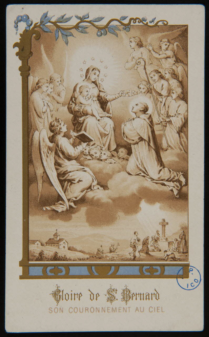 image pieuse Gloire de St. Bernard  SON COURONNEMENT AU CIEL 1980.31.86 Photo