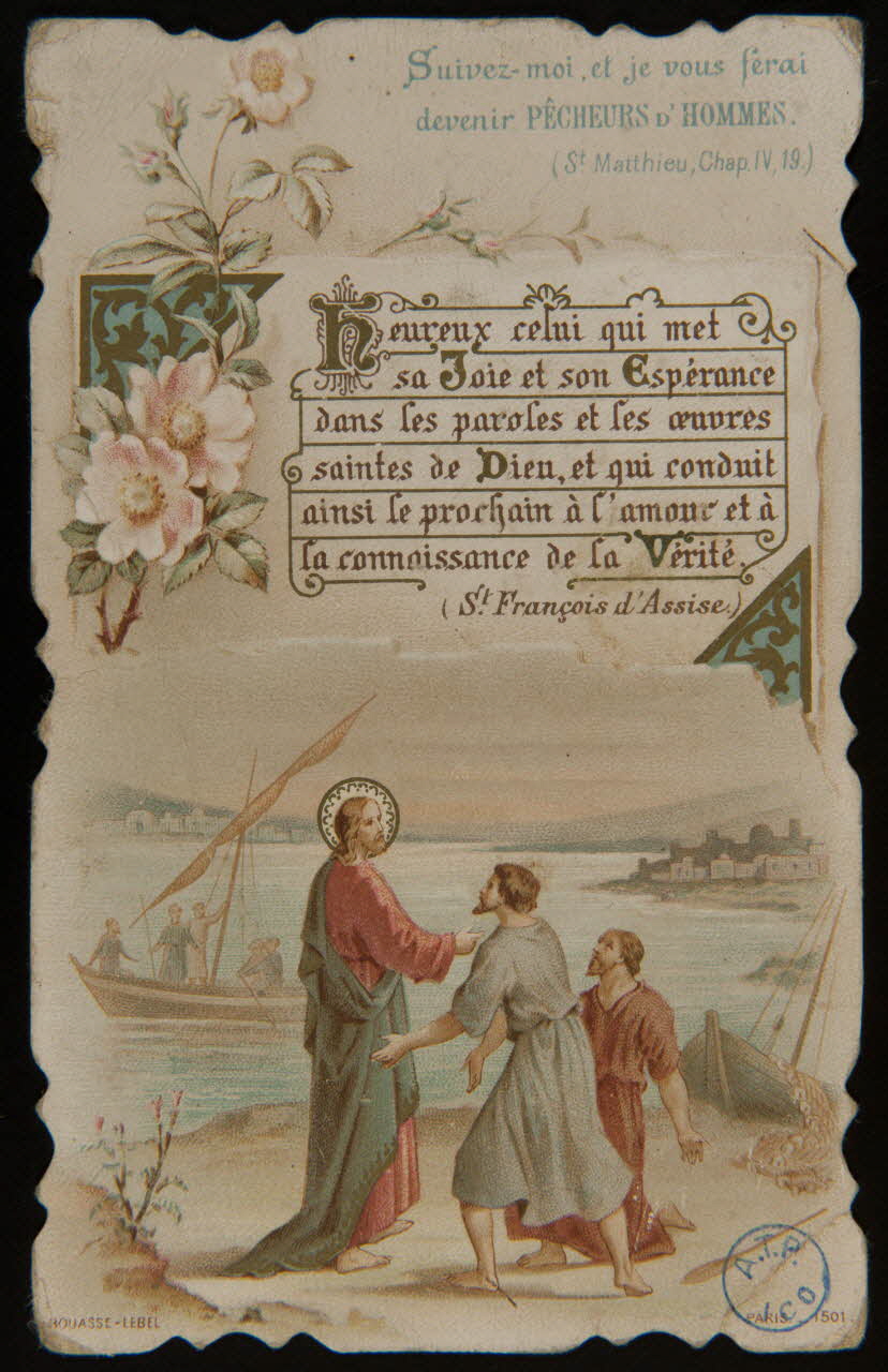 Bouasse-Lebel image pieuse Suivez-moi, et je vous ferai  devenir PÊCHEURS D'HOMMES. Paris 1896 1980.31.95 Photo