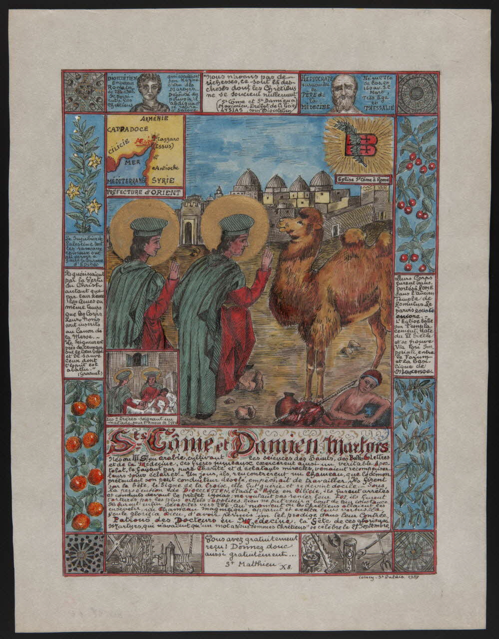 Coincy-Saint-Palais livre d'heures Sts Côme et Damien, Martyrs. 1957 1980.37.16 Photo