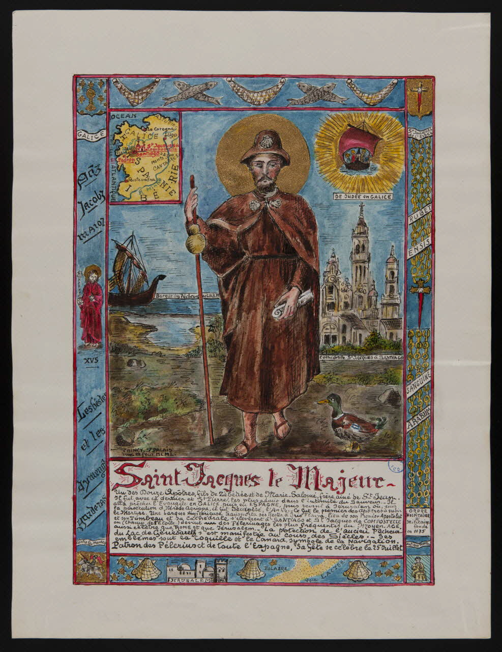 Coincy-Saint-Palais livre d'heures Image religieuse, vie de Saint Jacques le Majeur 1950 1980.37.21 Photo