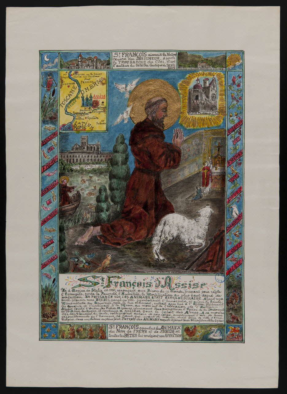 Coincy-Saint-Palais livre d'heures Image religieuse, vie de Saint François d'Assise 1950 1980.37.22 Photo