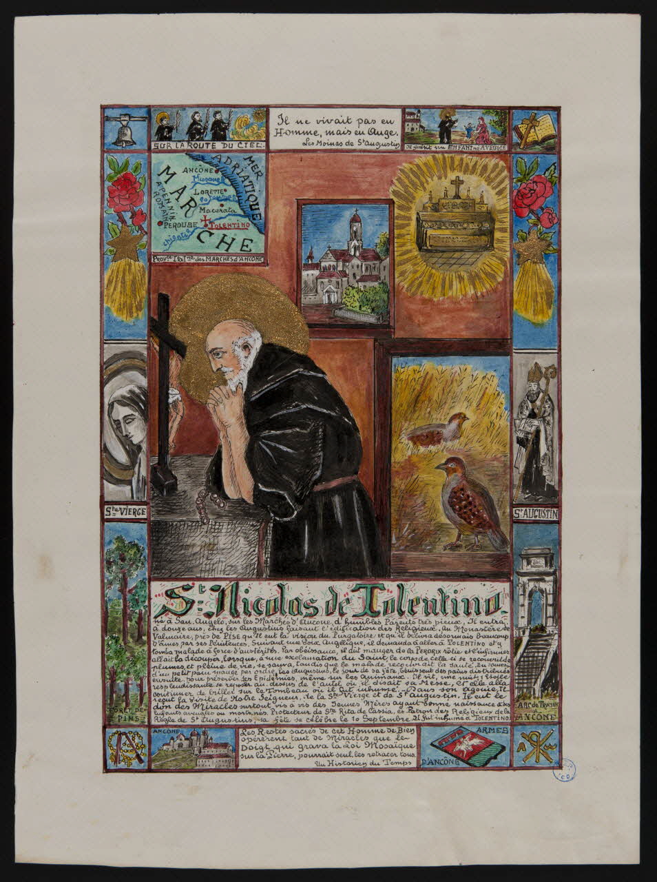 livre d'heures Image religieuse, vie de Saint Nicolas de Tolentino 1980.37.29 Photo