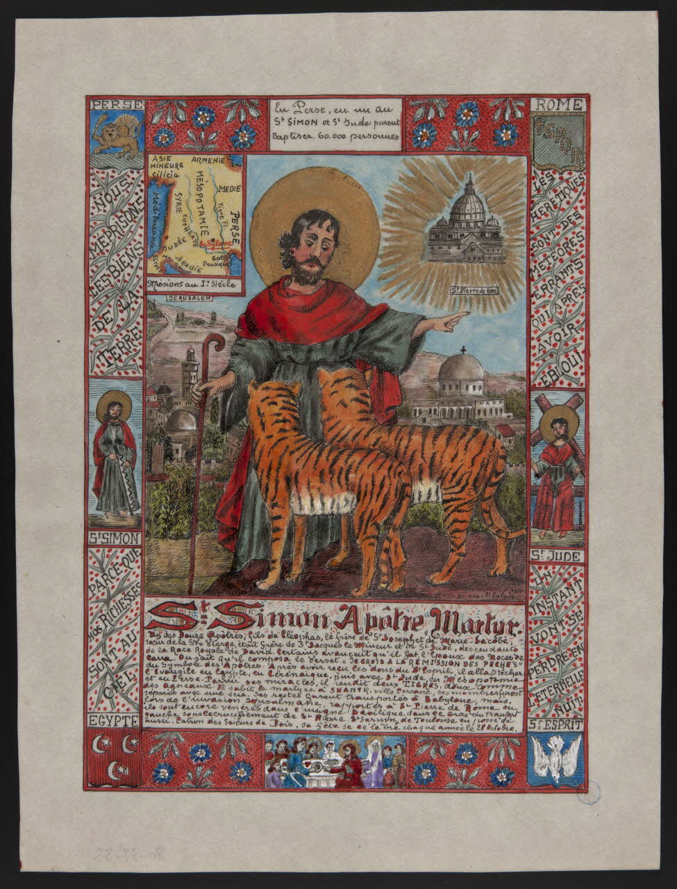 Coincy-Saint-Palais livre d'heures St Simon, Apôtre Martyr 1958 1980.37.33 Photo