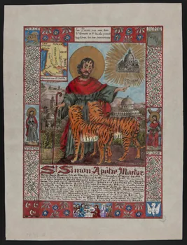 Coincy-Saint-Palais livre d'heures St Simon, Apôtre Martyr 1958 1980.37.33 Photo