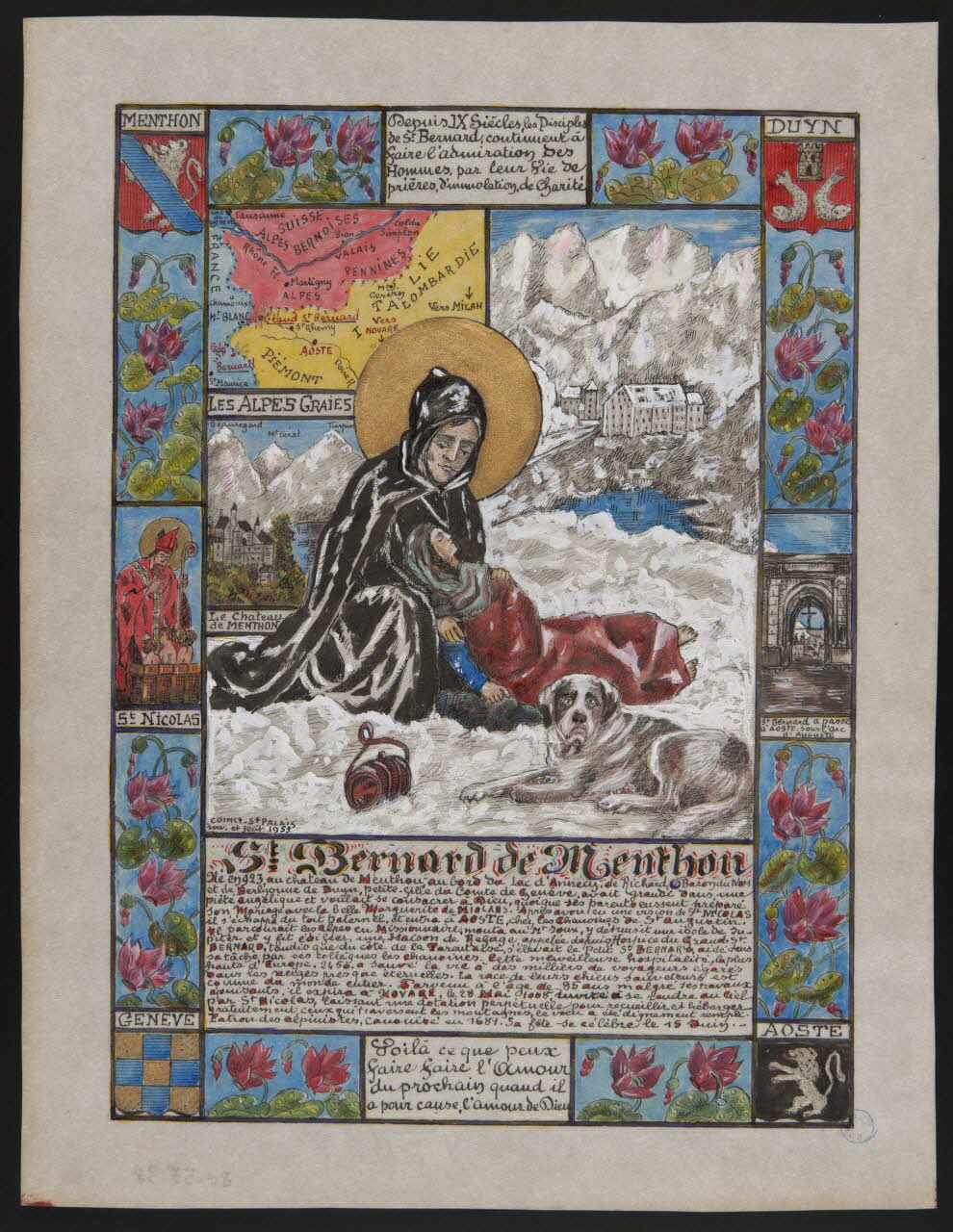 Coincy-Saint-Palais livre d'heures St Bernard de Menthon 1955 1980.37.38 Photo