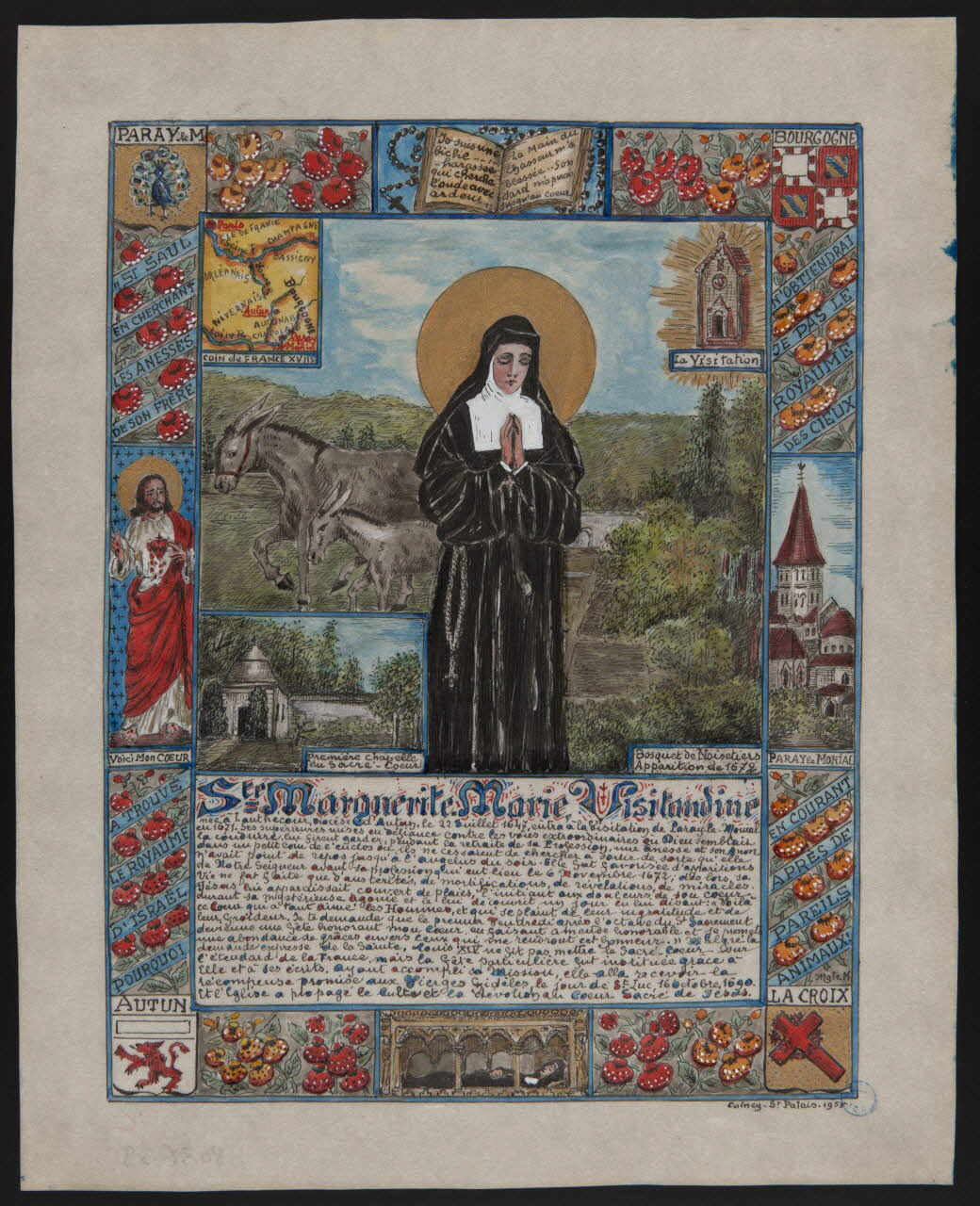 Coincy-Saint-Palais livre d'heures Ste Marguerite Marie Visitandine 1958 1980.37.39 Photo