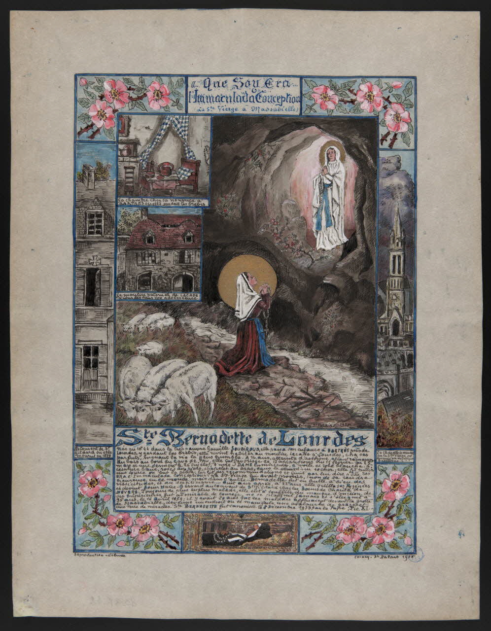 Coincy-Saint-Palais livre d'heures Ste Bernadette de Lourdes 1958 1980.37.42 Photo