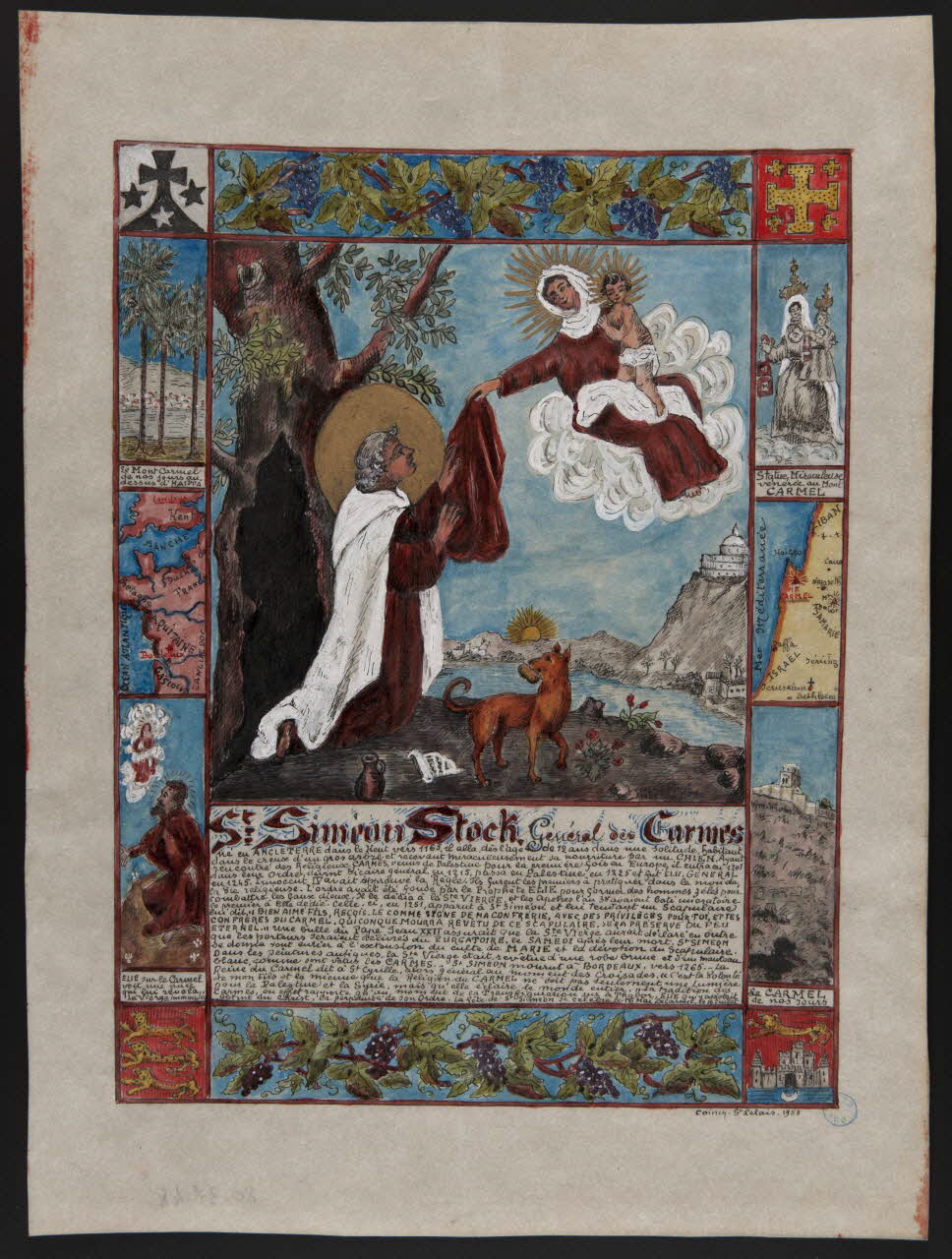 Coincy-Saint-Palais livre d'heures St Siméon Stock, Général des Carmes 1958 1980.37.48 Photo