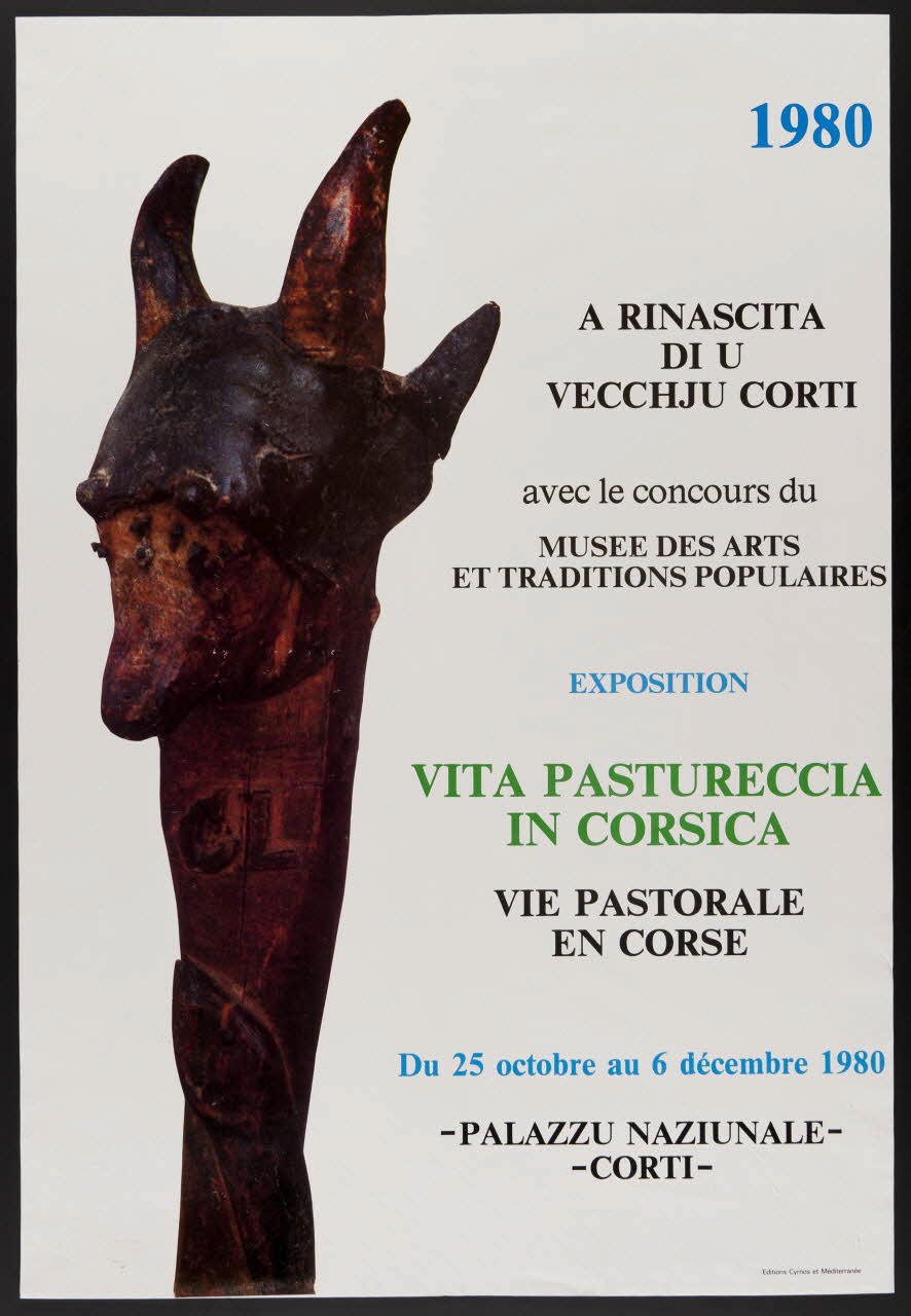 estampe EXPOSITION  VITA PASTURECCIA  IN CORSICA  VIE PASTORALE  EN CORSE  Du 25 octobre au 6 décembre 1980 1980.50.56 Photo