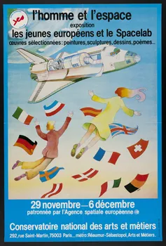 estampe l'homme et l'espace  exposition  les jeunes européens et le Spacelab  oeuvres sélectionnées : peintures, sculptures, dessins, poèmes... 1980.50.59 Photo