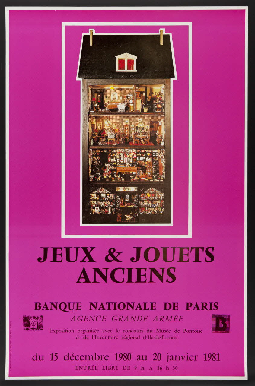 estampe JEUX & JOUETS  ANCIENS  BANQUE NATIONALE DE PARIS  AGENCE GRANDE ARMEE  Exposition organisée avec le concours du Musée de Pontoise  et de l'Inventaire régional d'Ile-de-France  du 15 décembre 1980 au 1980.50.60 Photo
