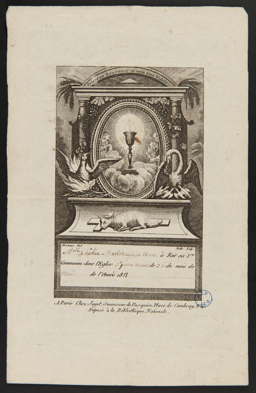 estampe Précieux Souvenir si vous êtes Fidèle. 1980.6.87 Photo