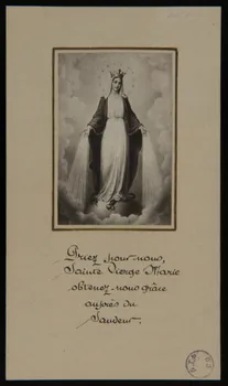 estampe Priez pour nous,  Sainte Vierge Marie  obtenez-nous grâce  auprès du  Sauveur. 1980.65.6 Photo