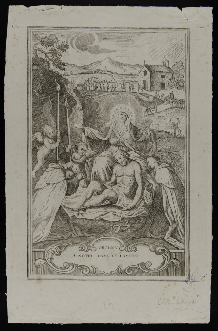 estampe ORAISON  A NOTRE DAME DE LUMIERE Avignon 1837 1980.66.38 Photo