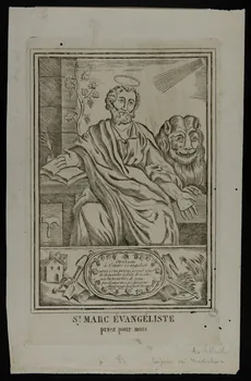 estampe ST MARC EVANGELISTE  priez pour nous 1980.66.40  Photo