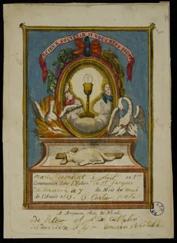 Leblond imagerie ancienne PRECIEUX SOUVENIR SI VOUS ETES FIDELE Avignon 1815 1980.66.42  Photo
