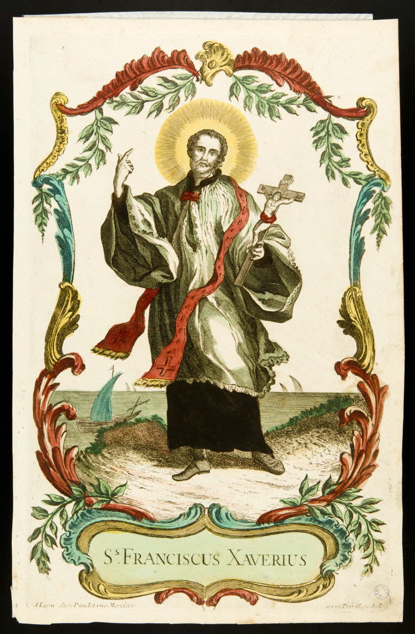 Daudet Jean Louis imagerie ancienne Ss. FRANCISCUS XAVERUS Lyon 1723-1760 1980.66.48 Photo